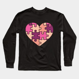 Puzzle Heart Long Sleeve T-Shirt